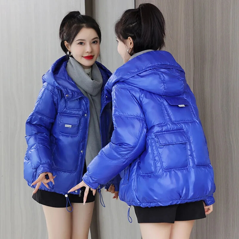 Parkas Women Hooded Winter Jacket 2022 New Korean Thicke Down Cotton Parka Overcoat Female Coat Short  Loose Warm Outwear Ladies