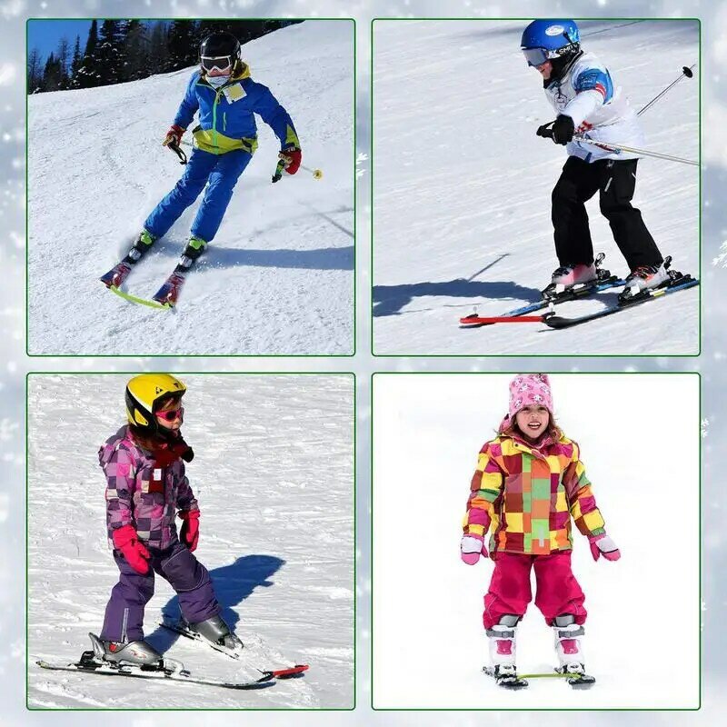 موصل طرف للأطفال ، مساعدات التدريب على التزلج ، موصل لوح التزلج المحمول ، إسفين طرف التزلج للمساعدة في فصل الشتاء ، معدات التزلج