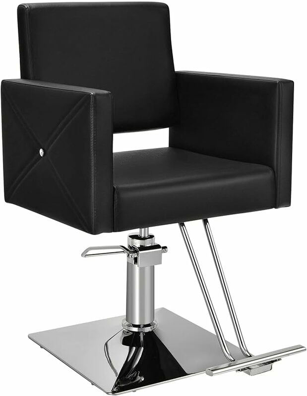 كرسي صالون بمضخة هيدروليكية للخدمة الشاقة من Giantex ، ارتفاع قابل للتعديل ، دوار ، كرسي حلاقة ، معدات تجميل ، مكياج Ha