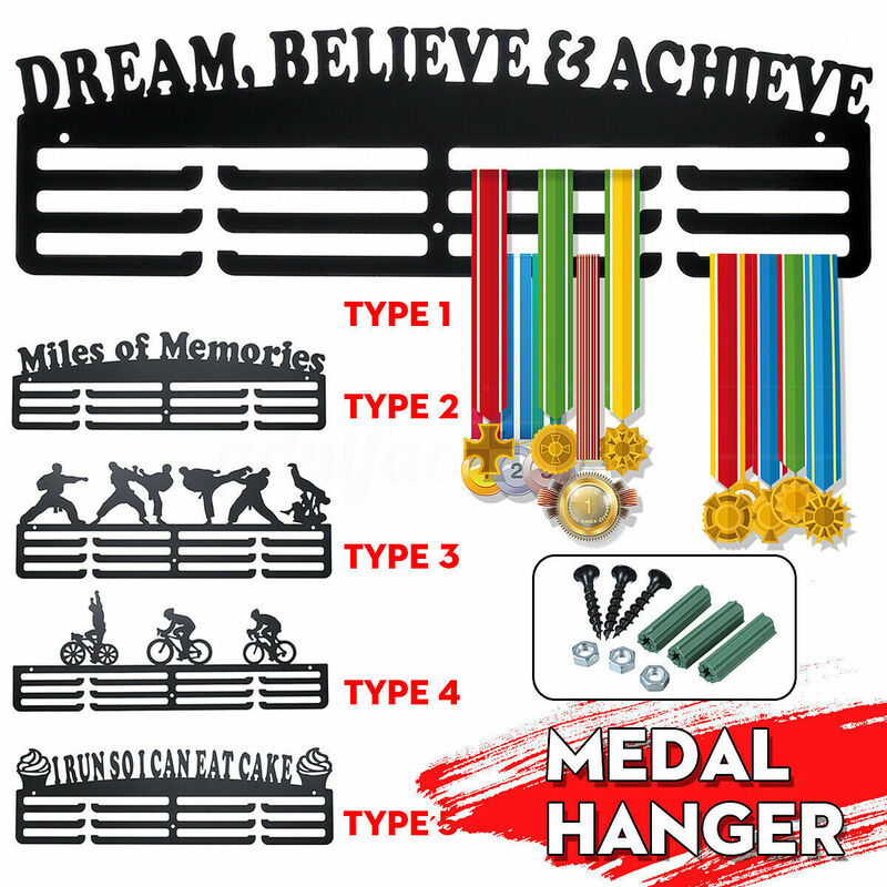 متعددة نمط ميدالية حامل معلق رف شماعات قوس جدار السنانير مكتب ديكور الحديد الترياتلون تشغيل الرياضة التحدي المنزل