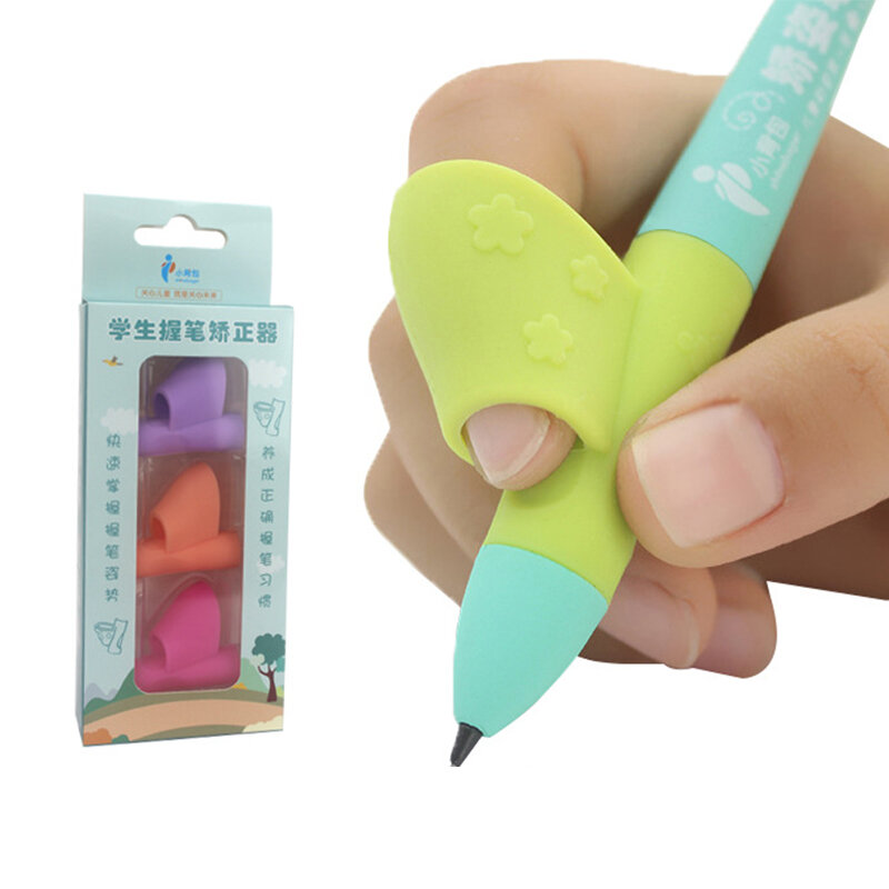 لون عشوائي 2 أقلام الرصاص مقبض اليد اليمنى يساعد الأطفال تعلم عقد القلم والكتابة الموقف تصحيح ماجيك يناسب قلم رصاص لينة