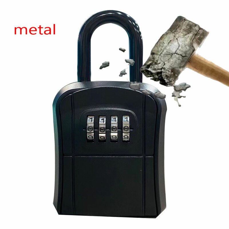 صندوق مفاتيح كلمة السر المعدنية ، صندوق قفل آمن في الهواء الطلق ، تخزين رمز الحائط ، الديكور
