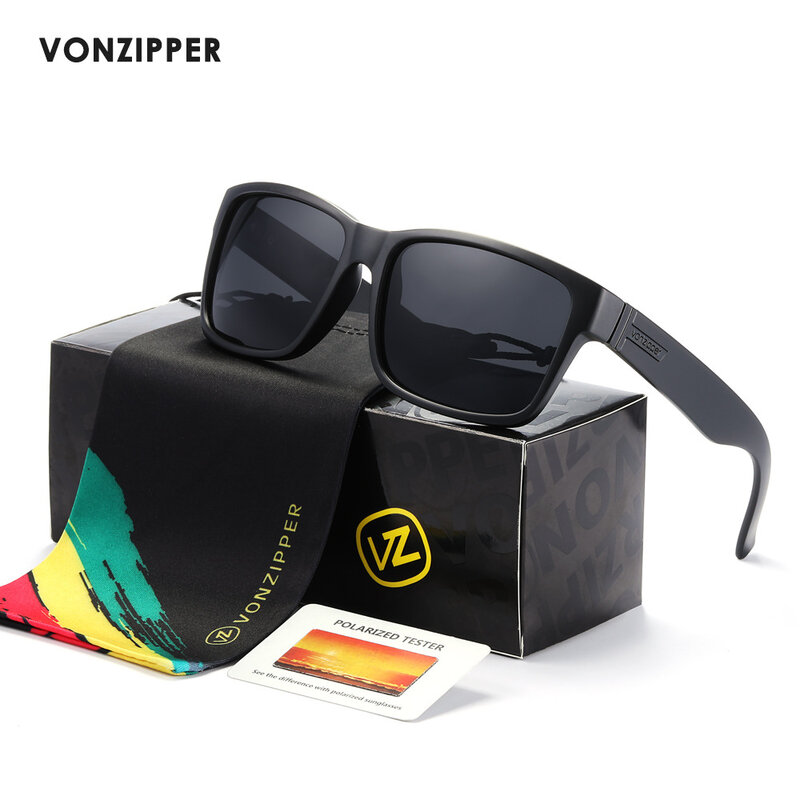 نظارة شمسية مستقطبة VZ-Vonzipper للرجال ، نظارات مربعة ذات علامة تجارية راقية ، نظارات رياضية خارجية ، حفلة صيد ، أصلية ، UV400 ، 9 ألوان