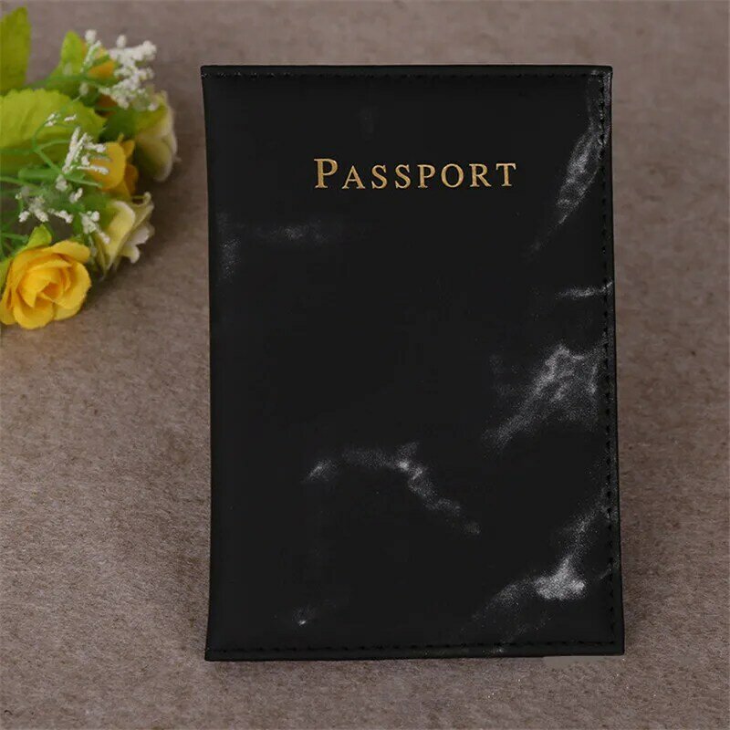 موضة نساء رجال جواز سفر غطاء بولي Leather جلد رخام نمط سفر معرف بطاقة الائتمان حامل جواز سفر حزمة حافظة نقود حقيبة