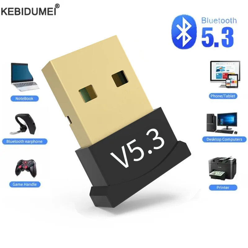 USB بلوتوث 5.3 جهاز استقبال الارسال ، الصوت بلوتوث دونغل ، محول لاسلكي للكمبيوتر ، الكمبيوتر ، الكمبيوتر المحمول