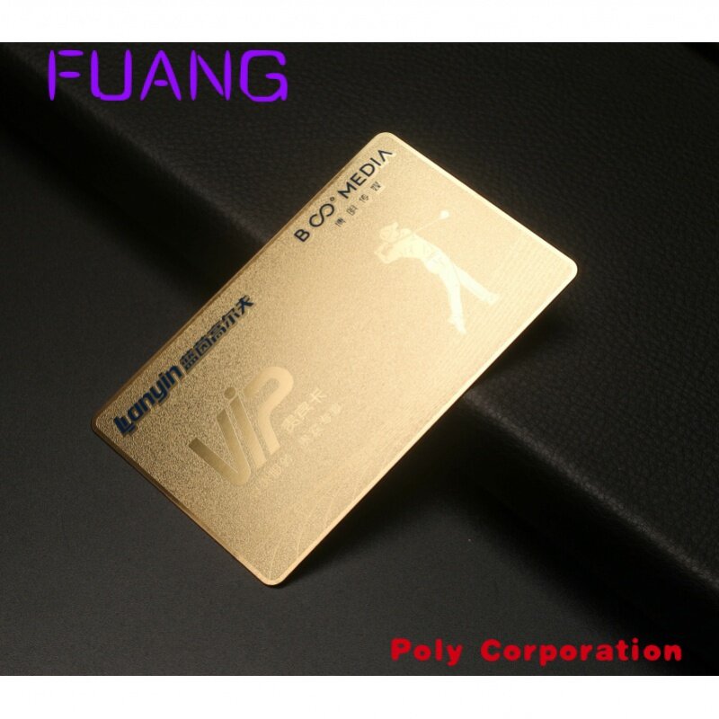 بطاقة عضوية معدنية متجمد تصفيح الذهب بطاقة الفولاذ المقاوم للصدأ بطاقة عمل معدنية مخصصة