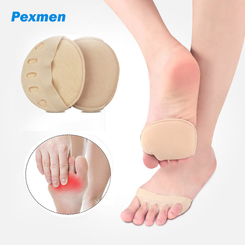 Pexmen 2/4 قطعة خمسة أصابع الأمامية منصات النساء عالية الكعب نصف النعال وسادة مشط القدم الكرة من وسادة الرعاية القدم