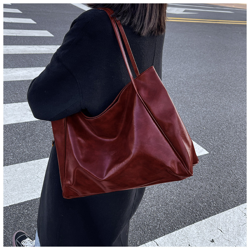 المرأة حمل حقيبة موضة تحت الإبط الحقيبة سعة كبيرة لينة بولي Leather حقيبة جلدية الكتف الرجعية حقيبة كروسبودي حقيبة دلو المحمولة عادية