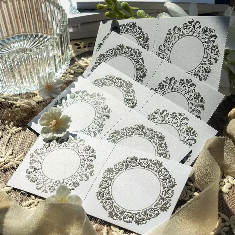 20 pieces Embossed note book vines and flowers series literary border round frame lace DIY handbook decoration bottom 6 kinds