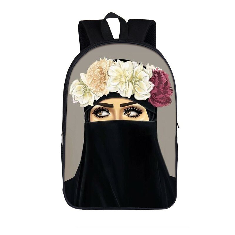 حقيبة ظهر إسلامية جميلة للبنات مطبوع عليها رسومات غير رسمية حقيبة ظهر للسفر للرجال والنساء حقيبة ظهر مدرسية للأولاد والبنات حقيبة ظهر للتخزين
