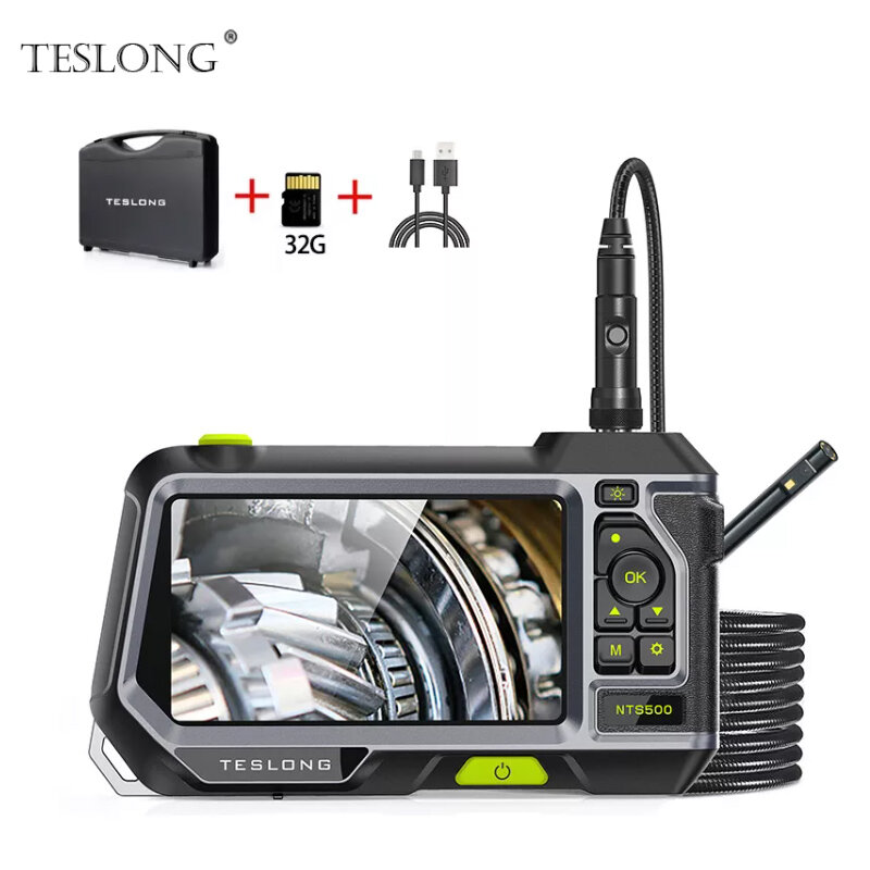TESLONG NTS500 المنظار-Borescope مع 5 "IPS الشاشة ، IP67 مقاوم للماء 1080P HD التفتيش كاميرا لسيارة الأنابيب السباكة HVAC