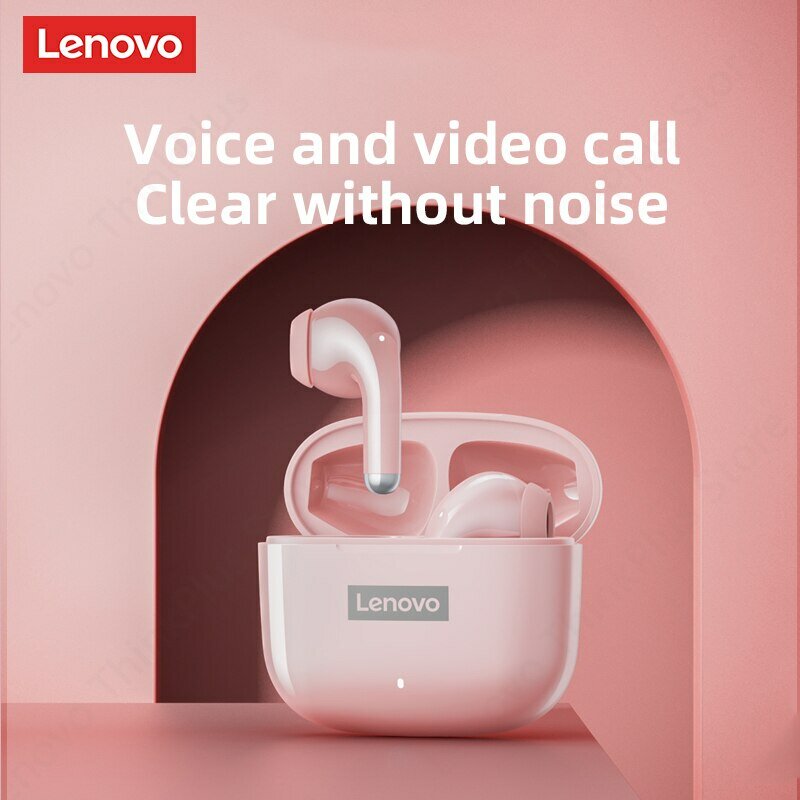 سماعات Lenovo LP40 Pro سماعات بلوتوث لاسلكية بتحكم من من من من خلال سماعات أذن تعمل باللمس مقاومة للماء مزودة بميكروفون سماعة رأس TWS