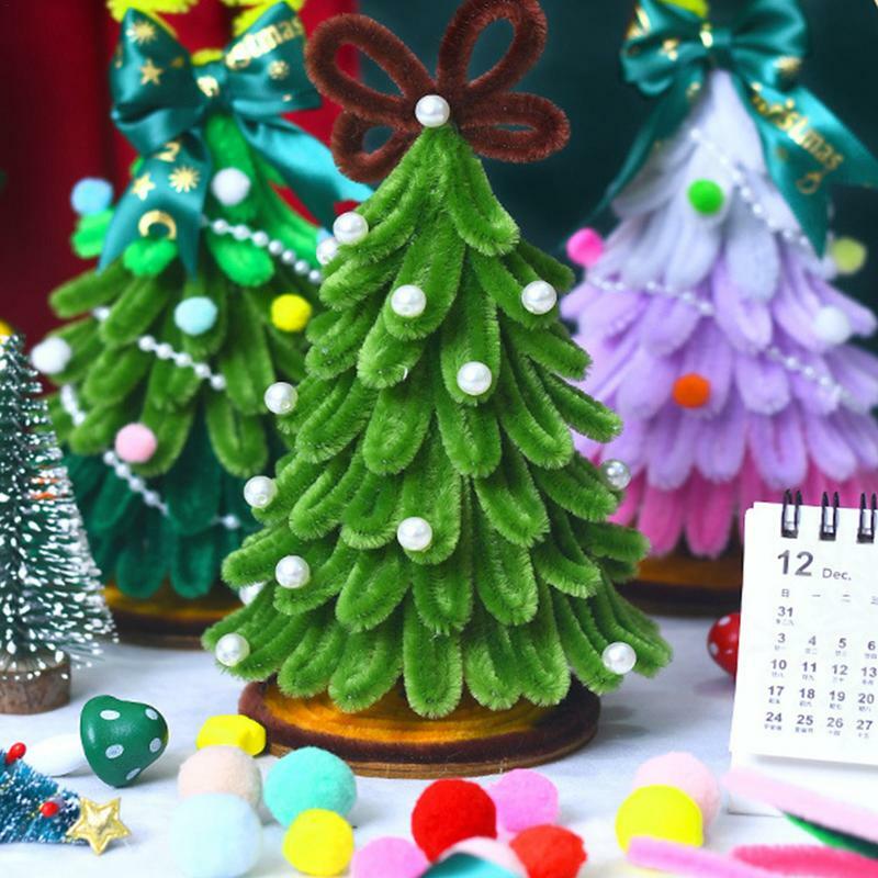 تضيء زينة طاولة شجرة عيد الميلاد ، طقم صنع بطاقة مع أضواء ، طقم صنع بطاقة