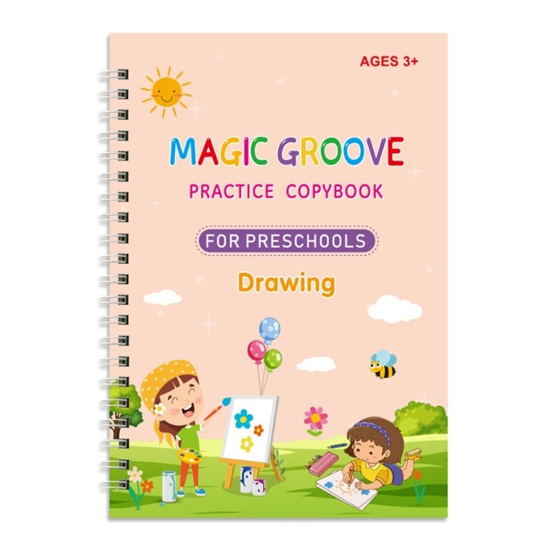 كتاب التأليف للأطفال لممارسة الكتابة اليدوية يتضمن دفاتر النسخ السحرية والأقلام J60A