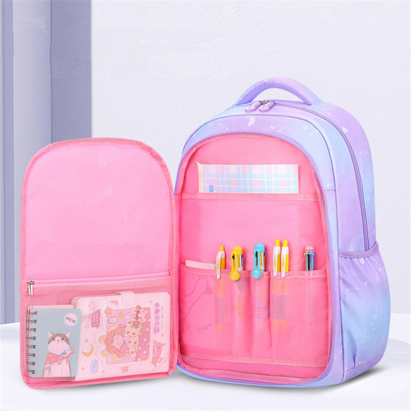 حقيبة مدرسية كاواي ابتدائية للأطفال ، لطيفة ، مقاومة للماء ، ألوان متدرجة صغيرة ، حقيبة ظهر للأطفال ، حقيبة مدرسية للمراهقات ، حقيبة مدرسية للأطفال