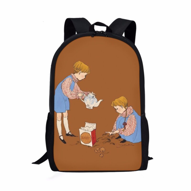 فتاة صغيرة طباعة نمط حقيبة مدرسية للأطفال ، المراهقين على ظهره سعة كبيرة ، أزياء الشباب عارضة