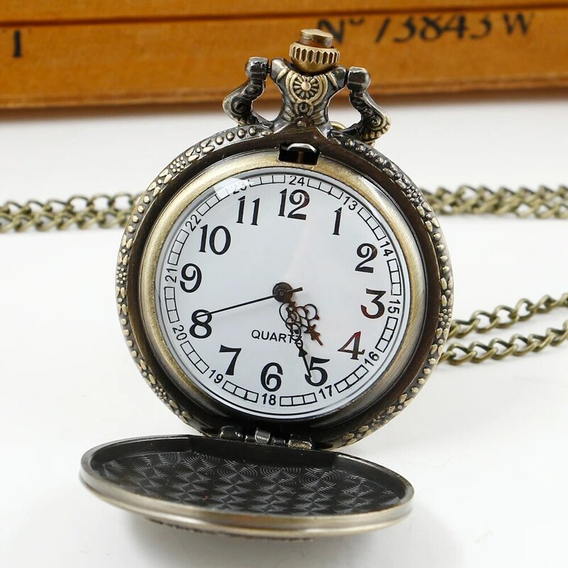 عادي رومانسية الفن بوي ساعة الجيب كوارتز حركة قلادة ساعة مع فوب سلسلة هدية relojes دي bolsillo