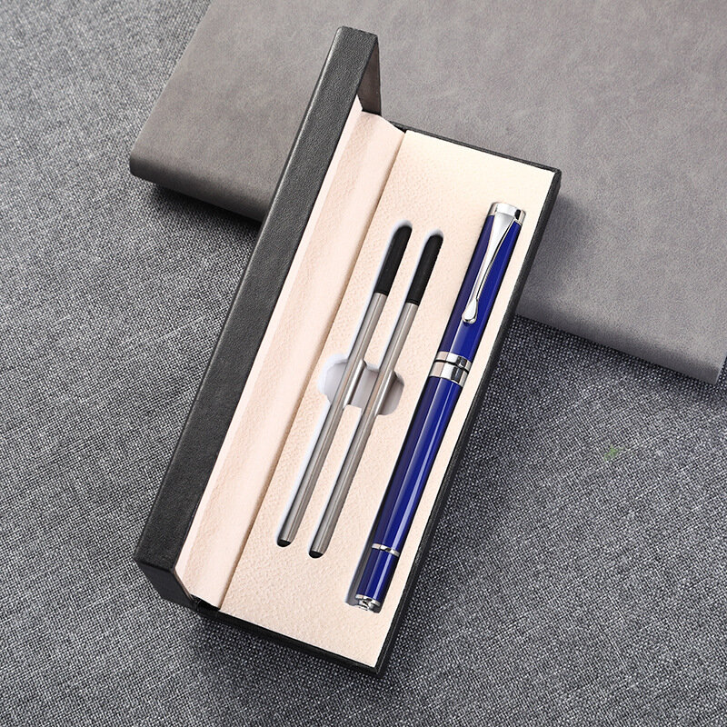 عالية الجودة هدية صندوق معدني قلم توقيع مكتب الأعمال قلم توقيع طالب الكتابة قلم بسن بلية