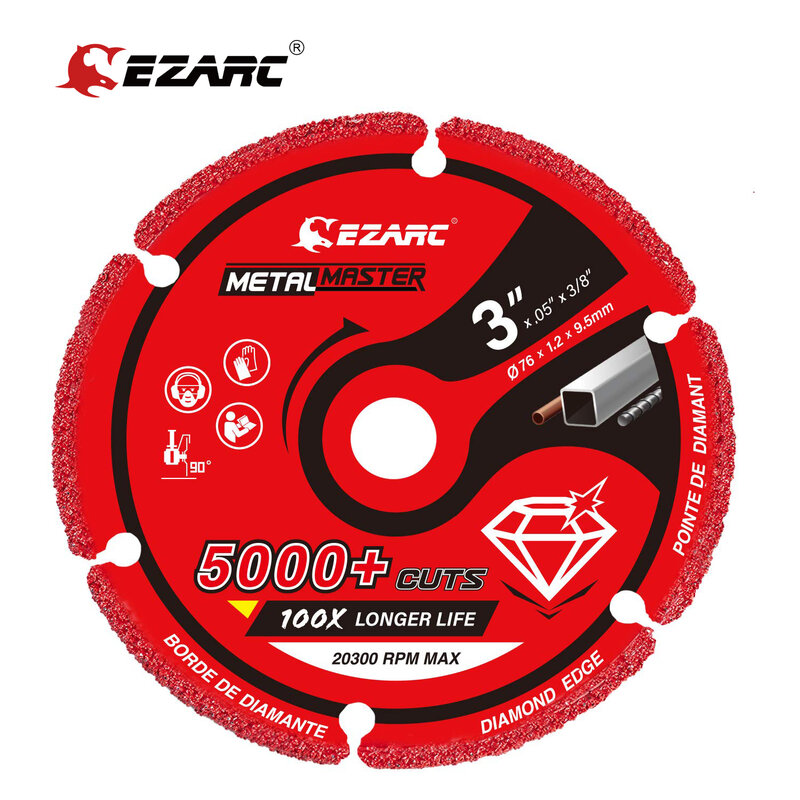 EZARC أسطوانة قطع ألماظة 76 مللي متر x 9.5 مللي متر للمعادن ، قطع عجلة مع 5000 + تخفيضات على حديد التسليح والصلب والحديد و إينوكس