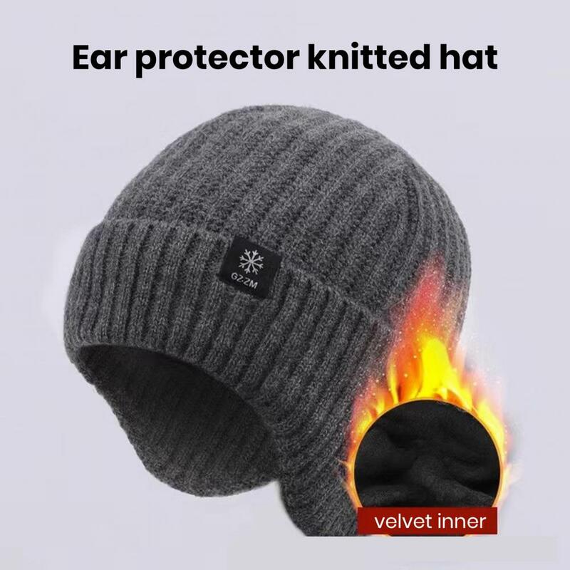 قبعة حرارية محبوكة ناعمة للجنسين ، حماية للأذن ، تصميم مانع للانزلاق ، مقاوم للرياح ، دافئ ، الطقس ، الشتاء ، الخريف