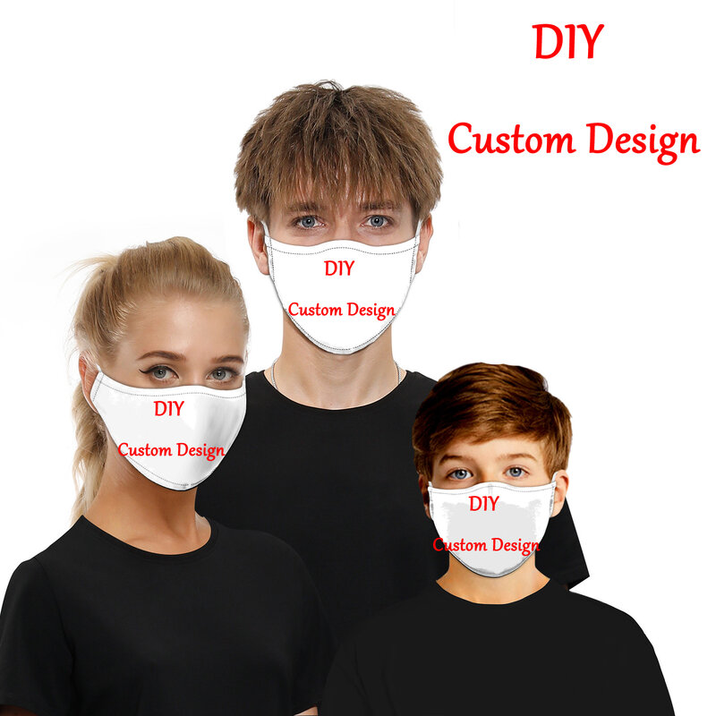 DIY بها بنفسك تصميم مخصص قناع الوجه ثلاثية الأبعاد المطبوعة قابلة لإعادة الاستخدام يندبروف الغبار أقنعة للجنسين الكبار/الطفل أقنعة قطرة الشحن