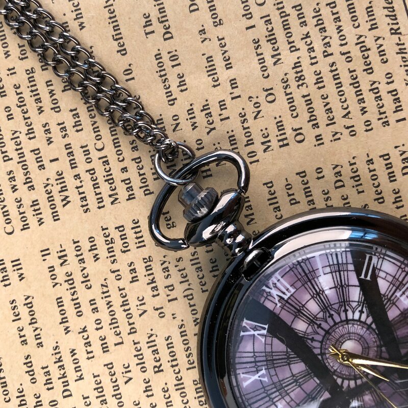 أسود الهيكل العظمي ساعة جيب كوارتز البيضاوي غطاء شبكة الطلب الأرقام الرومانية حزام سلسلة قلادة ساعة الرجال النساء طالب هدية
