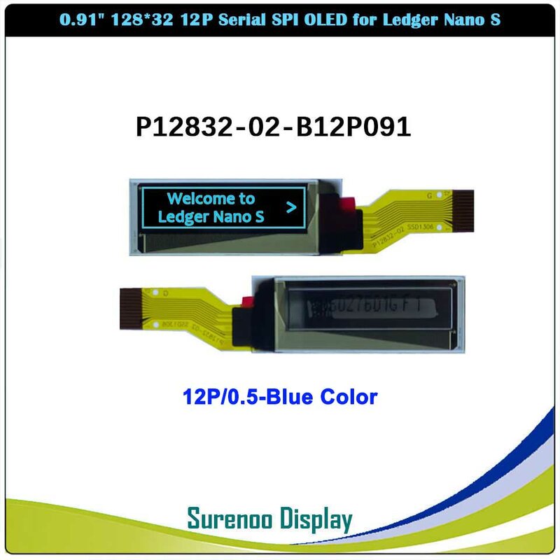 Surenoo OLED لوحة وحدة العرض لدفتر الأستاذ نانو S ، المسلسل SPI ، PMOLED ، 0.91 "، 12832 ، 128x32 ، 12Pin ، 12P ، SSD1306