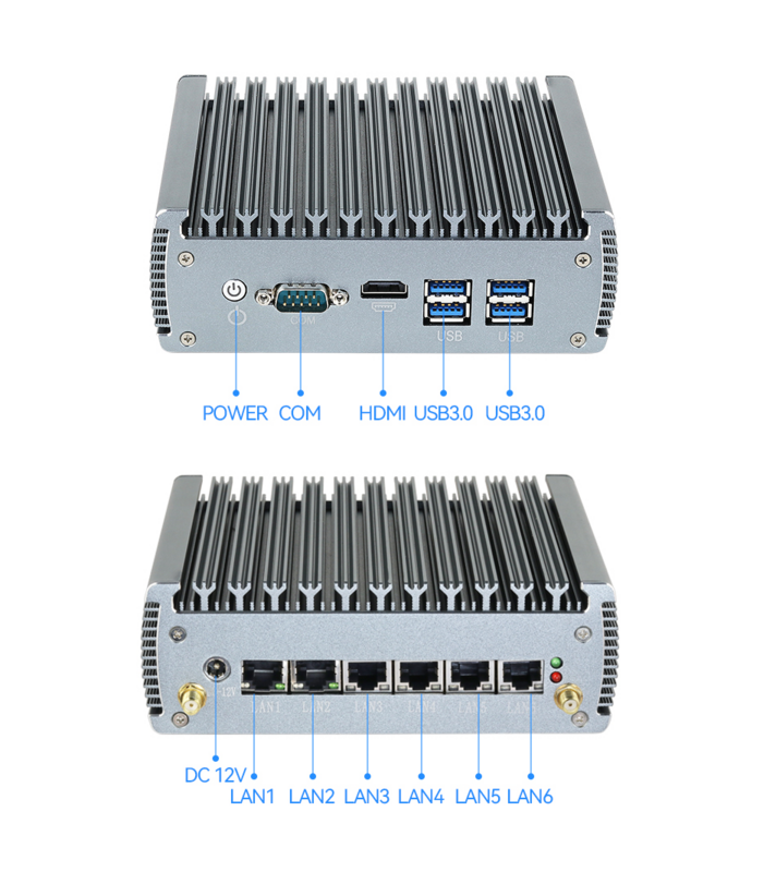 كمبيوتر مصغر 11th الجنرال i5-1135G7 6x LAN إنتل i225V 2.5G LAN GPIO 4K HDMI دعم ويندوز 10 لينكس أوبونتو X86 راوتر