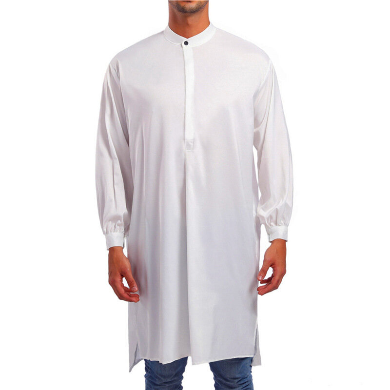 قميص إسلامي طويل غير رسمي للرجال ، رداء أنيق ، ملابس إسلامية ، قفطان عربي ، عباية ، سترة قفطان ، باكستان ، السعودية ، جديد ، 2023