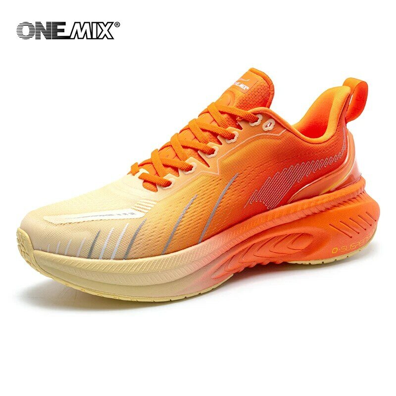 ONEMIX توب توسيد احذية الجري مناسبة للعدائين الثقيلة الدانتيل يصل أحذية رياضية عدم الانزلاق في الهواء الطلق أحذية رياضية للرجال