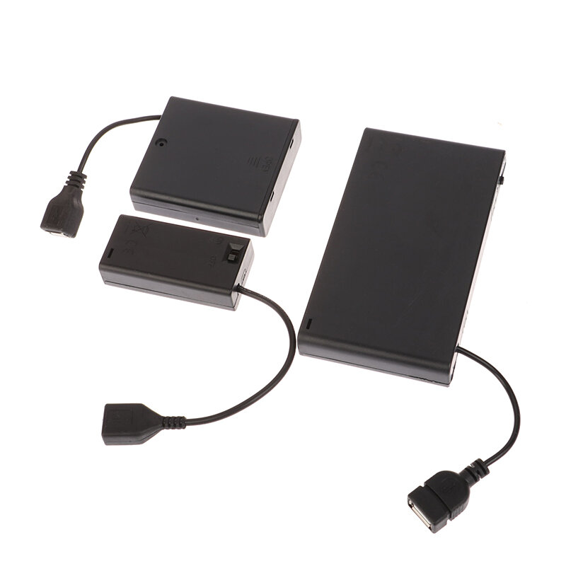 صندوق تخزين صغير محمول ببطارية AA ، علبة إمداد طاقة USB ، صندوق بطارية للبطاريات الخامسة والسابعة ، DC V