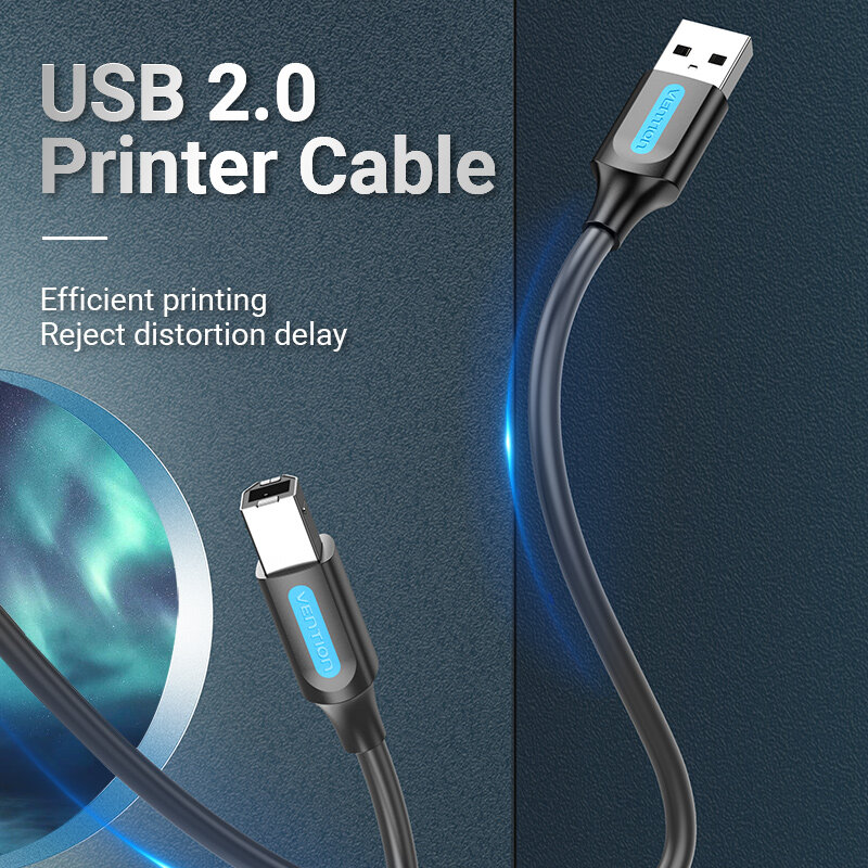 فينتيون كابل USB DAC صنف A لآلة الطباعةسلك يو إس بي 3.0، 2.0 ذكر إلى ذكر B لطابعة إبسون، HP ،ZJiang