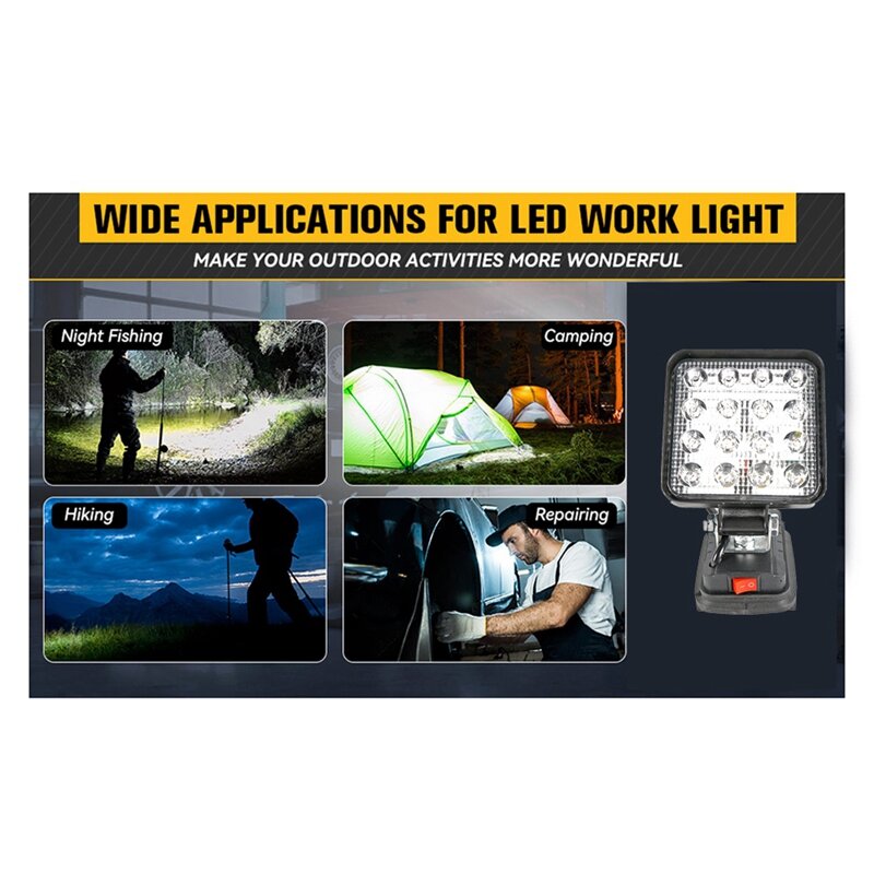 4 بوصة LED ضوء العمل LED متجر ضوء LED موقع ضوء العمل لبطارية 18 فولت طاقة البطارية