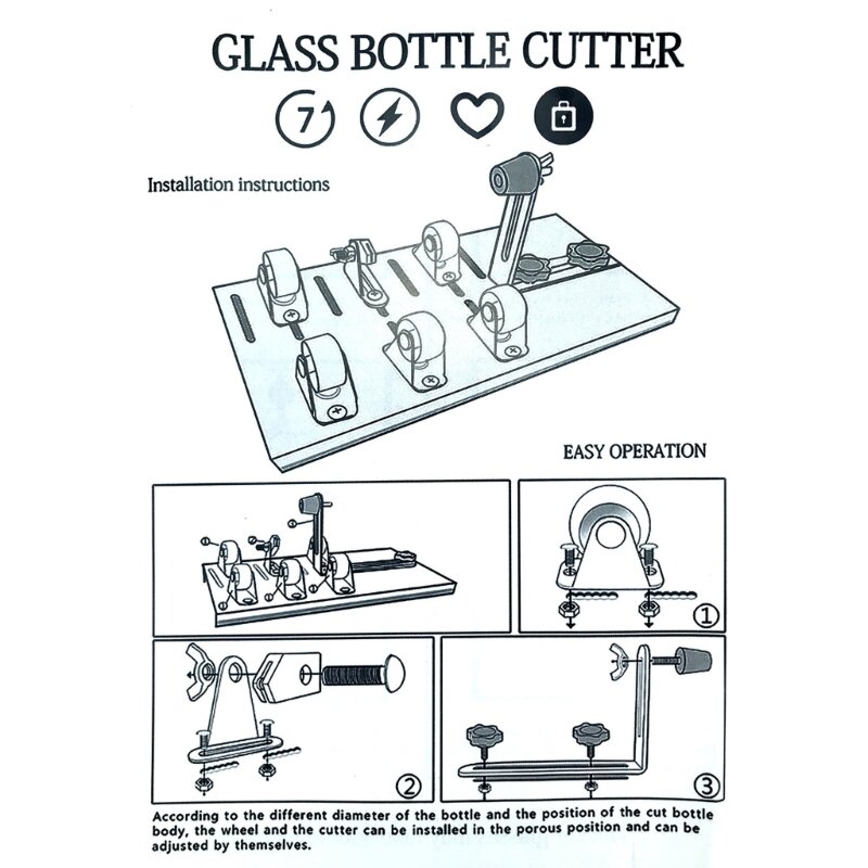 أدوات قطع الزجاج قاطع الزجاجات لآلة قطع الزجاج DIY