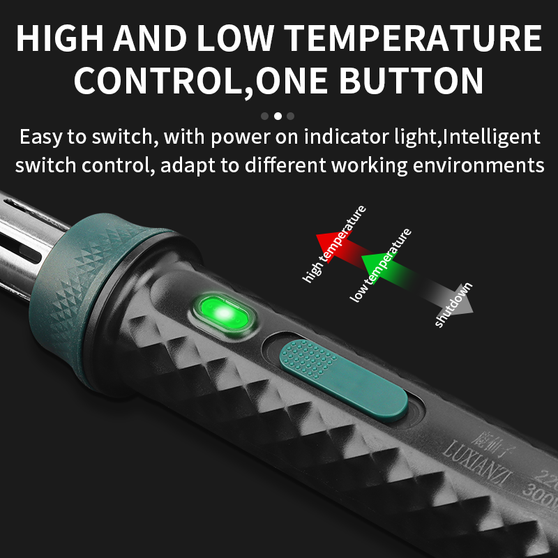 LUXIANZI لحام كهربائي الحديد عالية الطاقة 220 فولت الحرارة الخارجية قابل للتعديل درجة الحرارة لحام القلم أداة إصلاح مع ضوء المؤشر