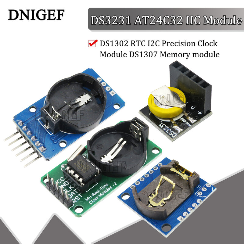 DS3231 AT24C32 IIC وحدة DS1302 RTC I2C الدقة نموذج ساعة حائط DS1307 وحدة الذاكرة وحدة صغيرة في الوقت الحقيقي لتوت العليق Pi