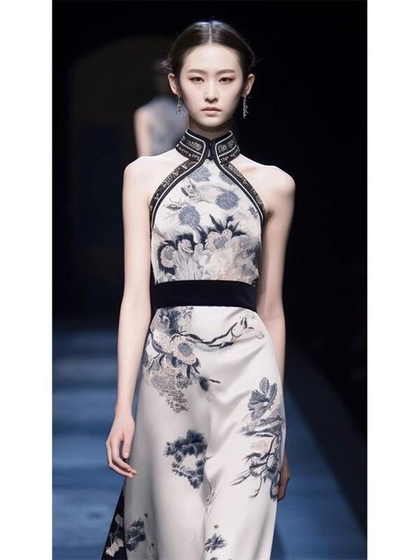 الصينية الملابس النسائية النمط الوطني Hanfu تحسين فستان شيونغسام الكبار المرأة الصيف 2023 نمط جديد