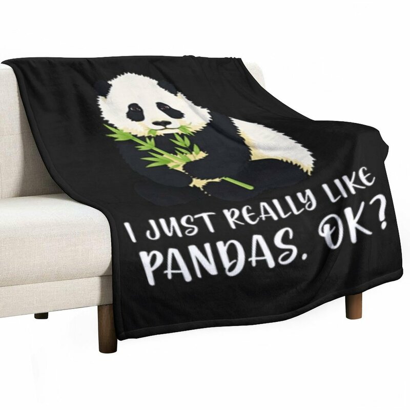 أنا فقط أحب الباندا ، حسنا ؟ رمي بطانية أريكة غرفة النوم أساسيات منقوشة على أريكة