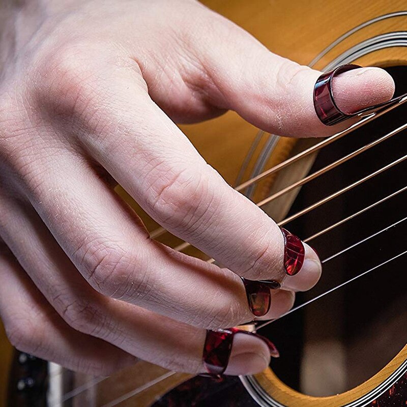 مجموعة أصبع جيتار من Ballad طقم أصبع مقاوم للألم على الجيتار قطعة إكسسوارات لغيتار جيتار إصبع الإبهام طقم السبابة