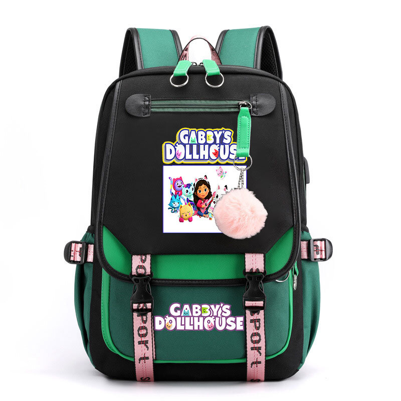 حقيبة ظهر للأطفال مطبوع عليها رسوم كرتونية ، بيت الدمى في غابي ، حقيبة مدرسية للطلاب في سن المراهقة ، حقيبة سفر خارجية