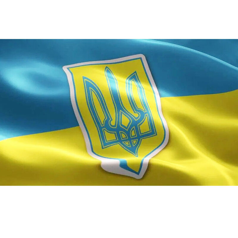 Canway-علم أوكرانيا المموج ، فتحة زر نحاسية 90*150 سنتيمتر ، لافتة زخرفية للمنزل