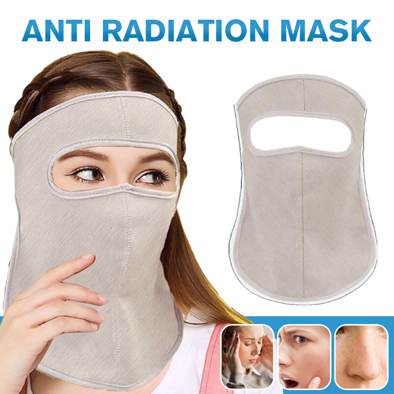 Silver Fiber Anti-radiation Mask Full Face Anti-neck Thyroid Mask Breathable Anti-mobile Phone Computer Blue Light Radiation
