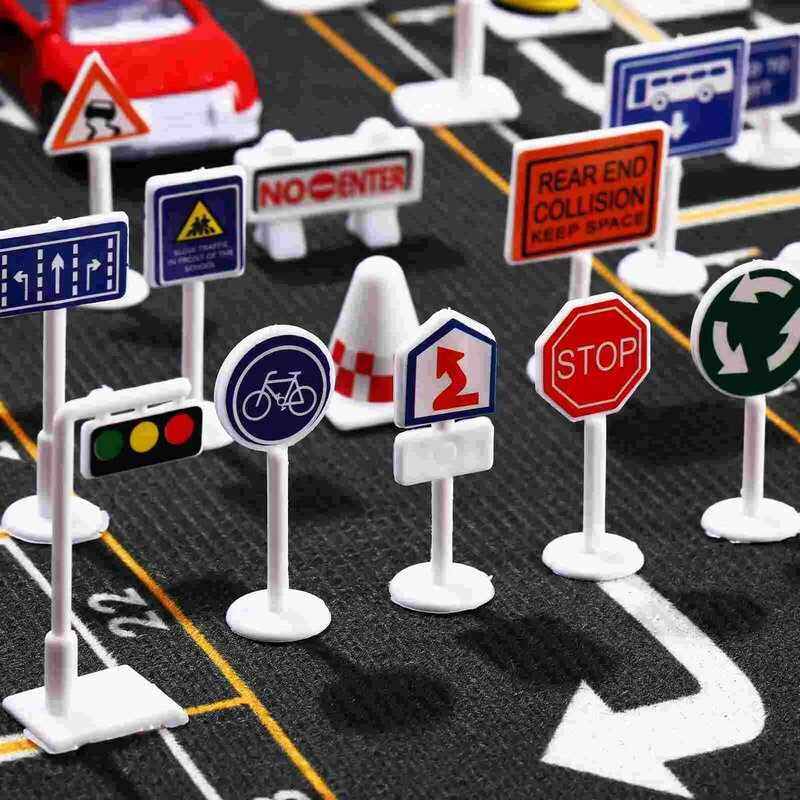 نموذج إشارات المرور الصغيرة للأطفال ، إضاءة الشارع ، إشارة الطريق ، الألعاب التعليمية ، مجموعة الهدايا ، سلامة الأطفال