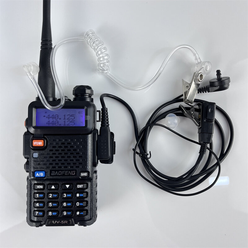 2 دبوس الهواء أنبوب سرية الصوتية سماعة سماعة ميكروفون ميكروفون سماعة أذن ل كينوود Baofeng جهاز لاسلكي