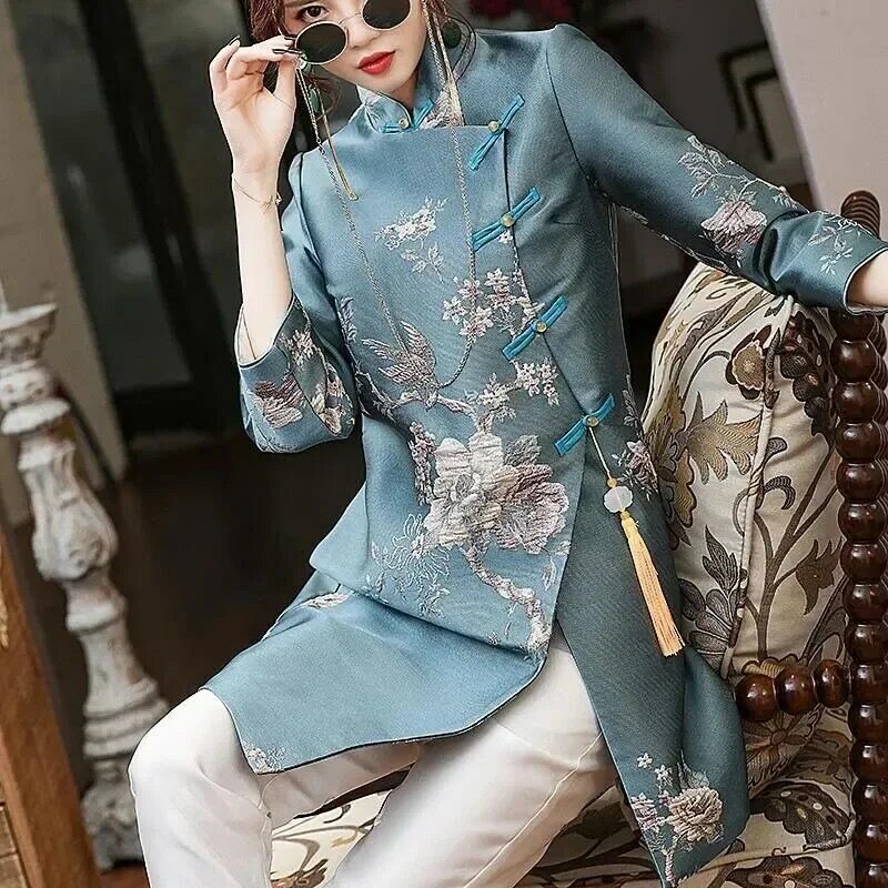 ملابس صينية تقليدية للنساء ، هانفو ، معطف شيونغسام محسن ، بدلة تانغ كلاسيكية ، جاكيت نسائي ، جديد ،