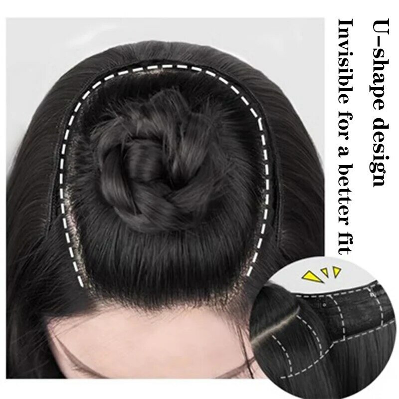MSTN-شعر مستعار اصطناعي طويل جدًا للنساء ، وصلات شعر متعددة الطبقات ، قمة الرأس ، زيادة الشعر