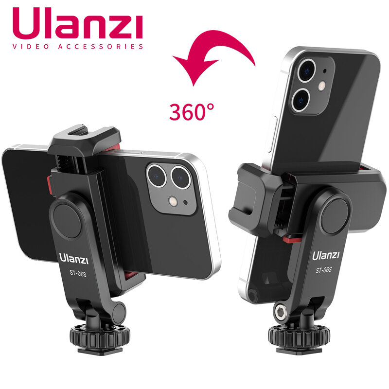 ULANZI 360 مرنة حامل ثلاثي للهاتف جبل حامل المشبك مع الباردة حذاء ل فون سامسونج DSLR كاميرا مراقبة