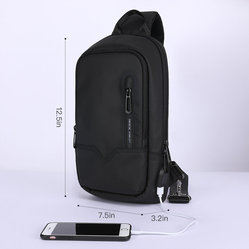 حقيبة الصدر للرجل حقائب كروسبودي مقاوم للماء متعددة الوظائف الرجال محفظة حقيبة ل 9.7 بوصة باد حقيبة USB السفر الرياضة حقائب الكتف