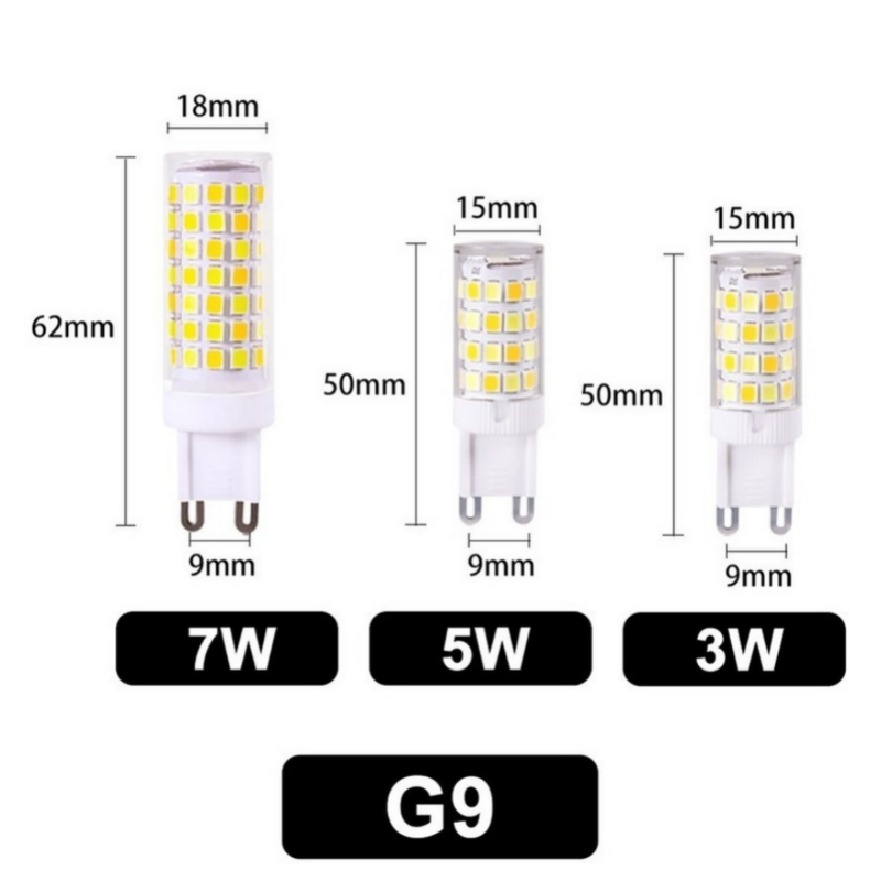 10 قطعة ألمع G9 LED مصباح AC220V 3 واط 5 واط 7 واط السيراميك SMD2835 LED لمبة الدافئة/كول الأبيض الأضواء استبدال الهالوجين ضوء بالجملة