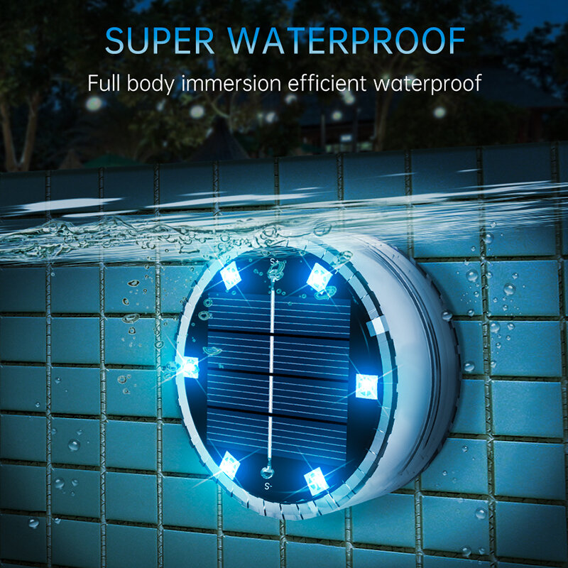 حمام سباحة أضواء ليد بالطاقة الشمسية ، جهاز تحكم عن بعد ، ضوء عائم ، مقاوم للماء ، IP68 ، فناء ، حديقة ، بركة ، ديكور ، جدار مدفون